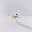 Anillo Lineas Curvas 2.5gr / T6 / Circones Azul Blancos Dos Oros Amarillo Blanco $