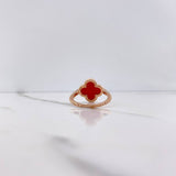 Anillo Trebol VCyA 4.65gr / T8 1/4 / Agatha Oro Rosa Nac.Esp. &