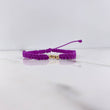 Pulsera Morada Bolas 0.15gr / 3mm Lisas Oro Amarillo &