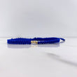 Pulsera Azul Bolas 0.15gr / 3mm Diamantadas Oro Amarillo &