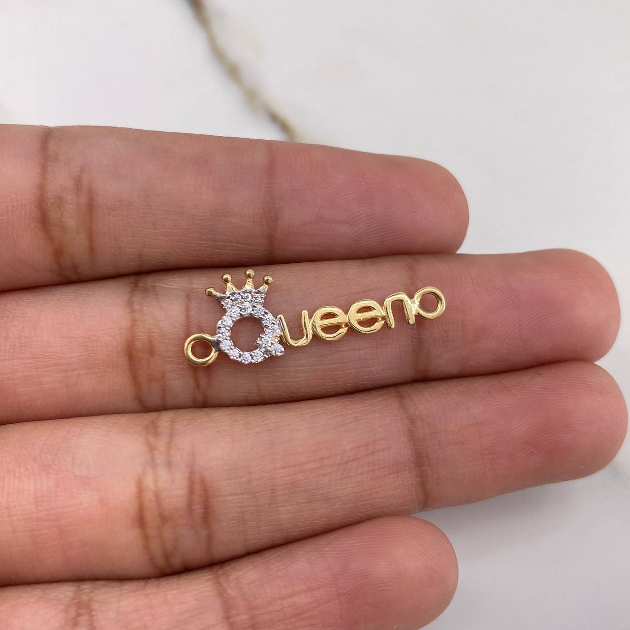 Herraje Queen 0.85gr / 2.5cm / Circones Blancos Dos Oros Amarillo Blanco &