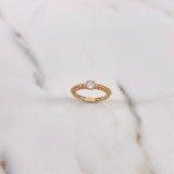 Anillo Solitario Churumbela 1.9gr / T6 3/4 / Circones Blancos Oro Amarillo &