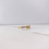 Anillo Solitario Corona 2.55gr / T6 / Circones Blancos Dos Oros Amarillo Blanco &