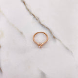 Anillo Solitario 1.75gr / T5 3/4 / Circones Blancos Oro Rosa &