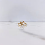 Anillo Aro Corazones 1.55gr / T5 1/2 / Circones Blancos Dos Oros Amarillo Blanco &