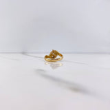 Anillo Tres Lineas 2.45gr / T5 1/2 / Circones Blancos Oro Amarillo &