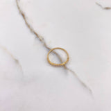 Anillo Banda 1.2gr / T6 3/4 / Circones Blancos Oro Amarillo &