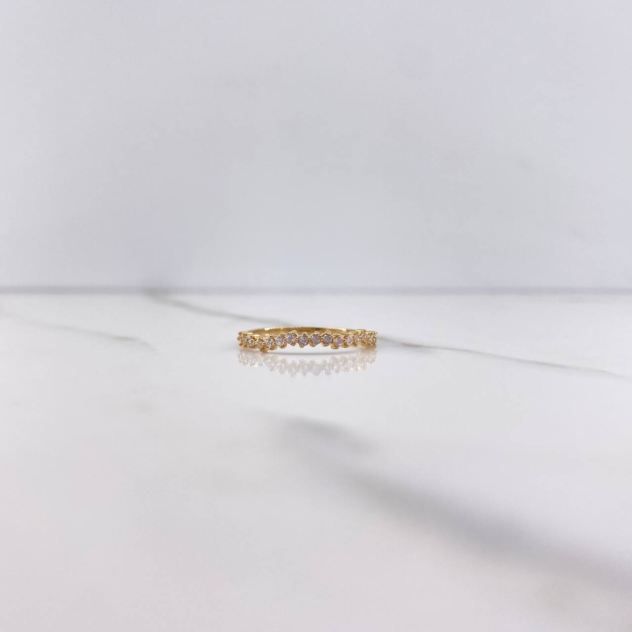 Anillo Banda 1.2gr / T6 3/4 / Circones Blancos Oro Amarillo &