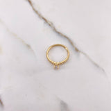 Anillo Solitario Churumbela 1.85gr / T6 1/4 / Circones Blancos Oro Amarillo &