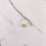 Anillo Flor 1gr / T7 / Circones Blancos Oro Amarillo &