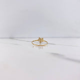 Anillo Flor 1gr / T7 / Circones Blancos Oro Amarillo &