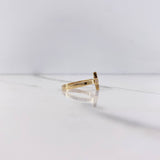 Anillo Cruz 1.7gr / T6 / Circones Blancos Oro Amarillo &