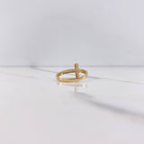 Anillo Cruz 1.7gr / T6 / Circones Blancos Oro Amarillo &