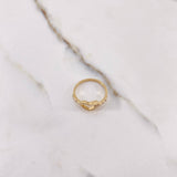 Anillo Silueta Corazon 1.75gr / T5 3/4 / Circones Blancos Oro Amarillo &