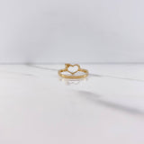 Anillo Silueta Corazon 1.75gr / T5 3/4 / Circones Blancos Oro Amarillo &