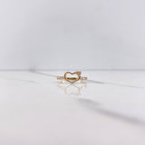 Anillo Silueta Corazon 1.75gr / T5 3/4 / Circones Blancos Oro Amarillo &