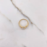 Anillo Solitario 2.25gr / T5 1/4 / Circones Blancos Oro Amarillo &