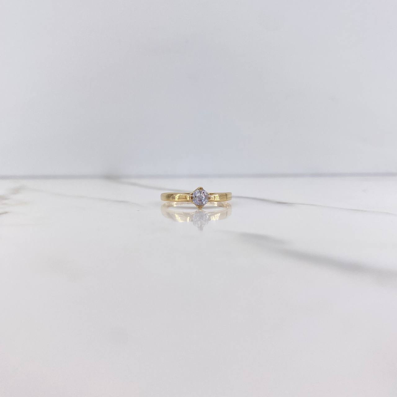 Anillo Solitario 1.65gr / T6 3/4 / Circon Blanco Oro Amarillo &