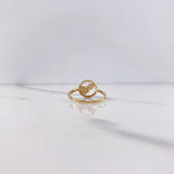 Anillo Aro Corazones 1.65gr / T5 1/2 / Circones Blancos Dos Oros Amarillo Blanco &