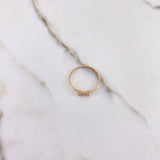 Anillo Moño 1.15gr / T8 3/4 / Circones Blancos Oro Amarillo &