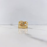 Anillo Rustico 7.05gr / T7 1/2 / Circones Colores Dos Oros Amarillo Blanco &