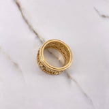 Anillo Mecanico Movimiento 18.45gr / T10 1/2 / Circones Blancos Oro Amarillo &