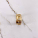 Anillo Mecanico Movimiento 18.45gr / T10 1/2 / Circones Blancos Oro Amarillo &