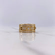 Anillo Mecanico Movimiento 18.45gr / T10 1/2 / Circones Blancos Oro Amarillo &