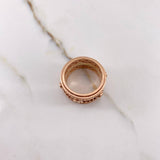 Anillo Mecanico Movimiento 15.75gr / T9 1/2 / Circones Blancos Oro Rosa &