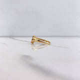 Anillo Trebol 2.45gr / T6 1/4 / Circones Blancos Oro Amarillo &