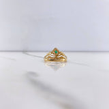 Anillo Corona 3gr / T7 / Circones Verde Blancos Oro Amarillo &