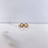 Anillo Infinito 2.65gr / T6 1/2 / Circones Colores Dos Oros Amarillo Blanco &