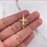 Dije Cruz Cristo 1.15gr / 2.4cm / Liso Oro Amarillo &