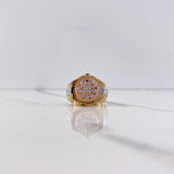 Anillo Crono Tempo 6.2gr / T6 1/2 / Circones Blancos Tres Oros $