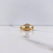 Anillo Corona RX Doble Linea 3.85gr / T8 / Circones Blancos Oro Amarillo &