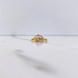 Anillo Corona 15s 2.1gr / T7 / Circones Blancos Oro Amarillo &