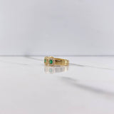 Anillo Churumbela Tupida 3.1gr / T6 1/4 / Circones Verdes Blancos Oro Amarillo &