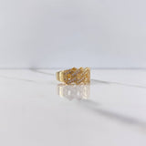 Anillo Cubano 4.25gr / T6 3/4 / Circones Blancos Oro Amarillo $