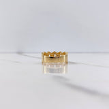 Anillo Cubano 4.25gr / T6 3/4 / Circones Blancos Oro Amarillo $