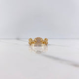 Anillo GC 4.8gr / T8 / Circones Blancos Oro Amarillo $