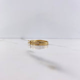 Anillo Solitario 5.05gr / T7 / Circones Blancos Oro Amarillo $