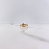 Anillo Tiara Corazon 1.95gr / T7 1/4 / Circones Rosado Blancos Oro Amarillo $