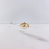 Anillo Tiara Corazon 1.95gr / T7 1/4 / Circones Rosado Blancos Oro Amarillo $