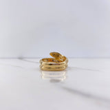 Anillo Serpiente 5.35gr / T7 1/2 / Circones Verdes Negros Naranjas Oro Amarillo $