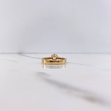 Anillo Solitario 3.75gr / T7 / Circones Blancos Dos Oros Amarillo Blanco $