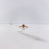 Anillo Solitario Halo 1.85gr / T6 / Circones Rosado Blancos Oro Amarillo $