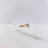 Anillo Solitario Halo 1.85gr / T6 / Circones Rosado Blancos Oro Amarillo $