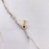 Dije Halo Corazon 1.15gr / 1.4cm / Circones Azul Blancos Oro Amarillo $