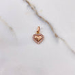 Dije Corazon 0.85gr / 1.7cm / Circones Blancos Oro Rosa $