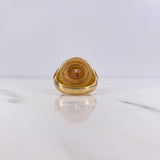 Anillo Ruleta 8.45gr / T10 3/4 / Circones Blancos Dos Oros Amarillo Rosa $